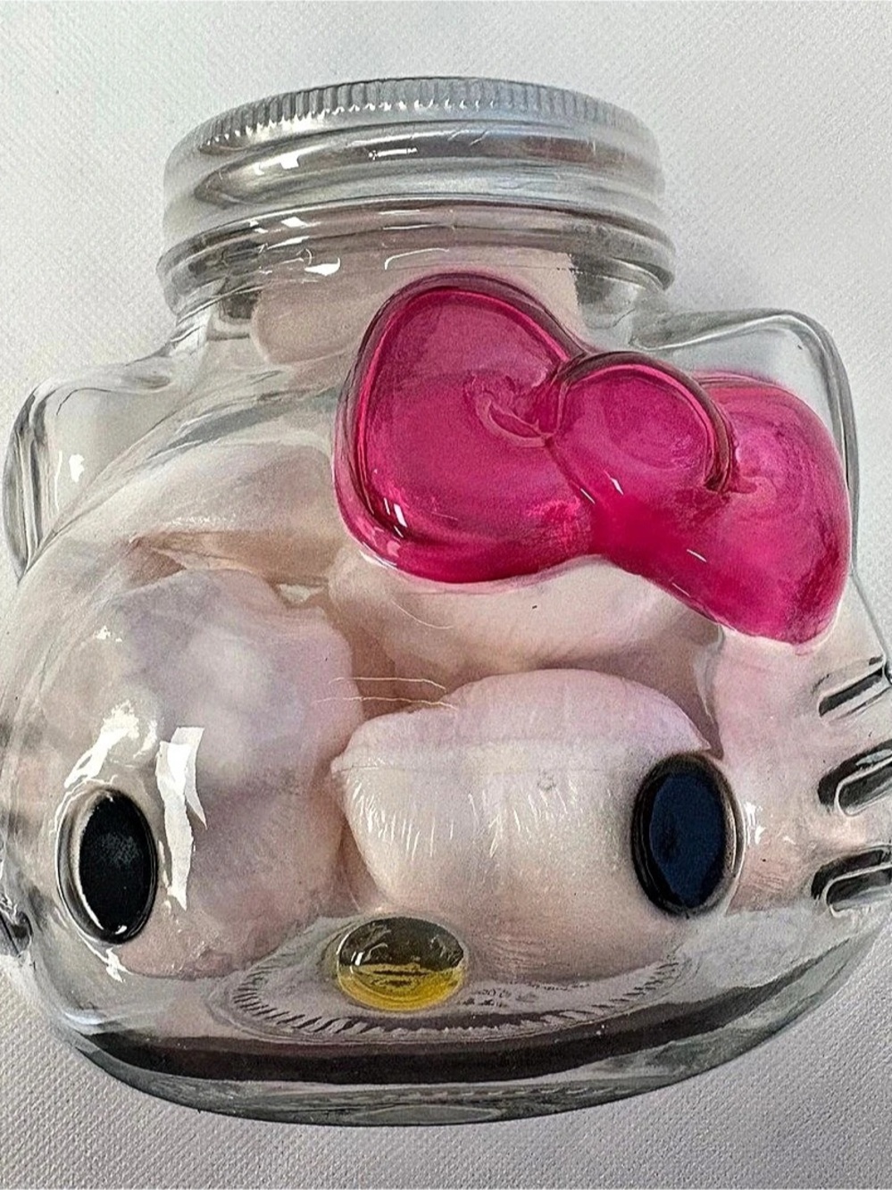 Hello Kitty Glass Storage Jar Pink Bow